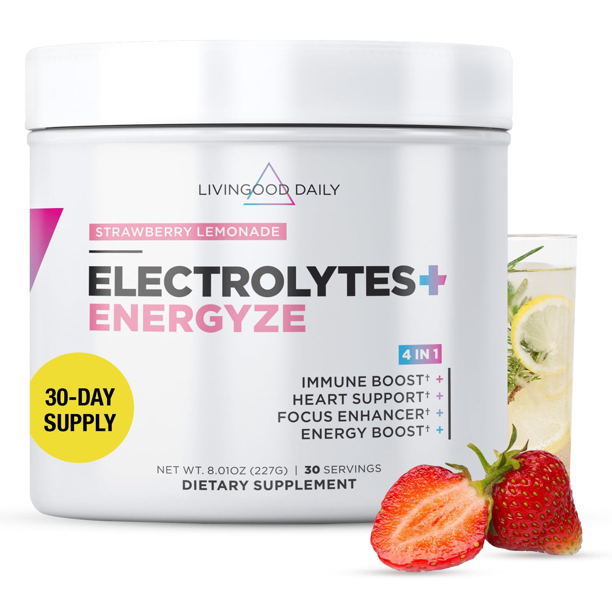 Livingood Daily frente del empaque mostrando 30 porciones y sabor