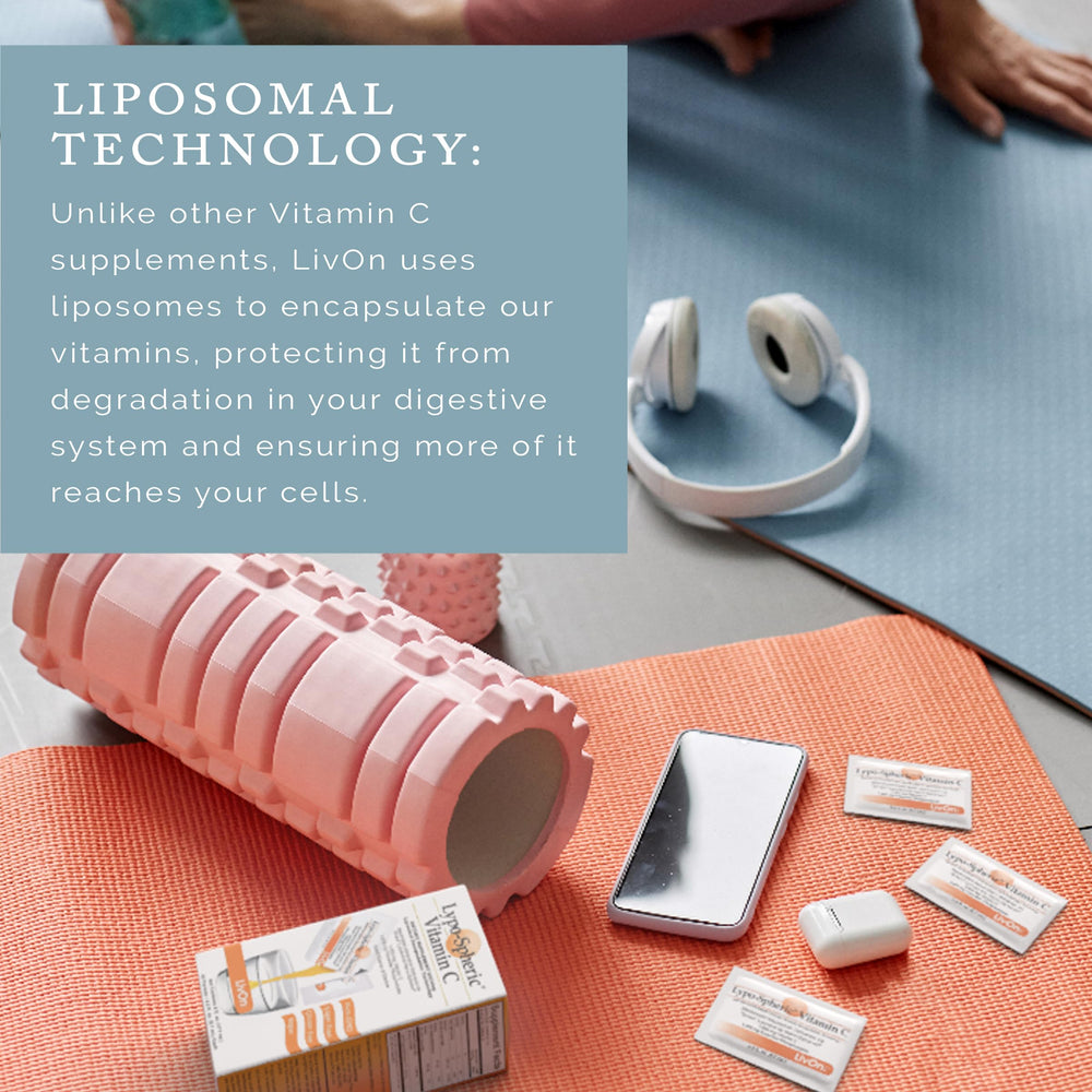 LivOn sobre abierto con textura liposomal visible y fácil absorción