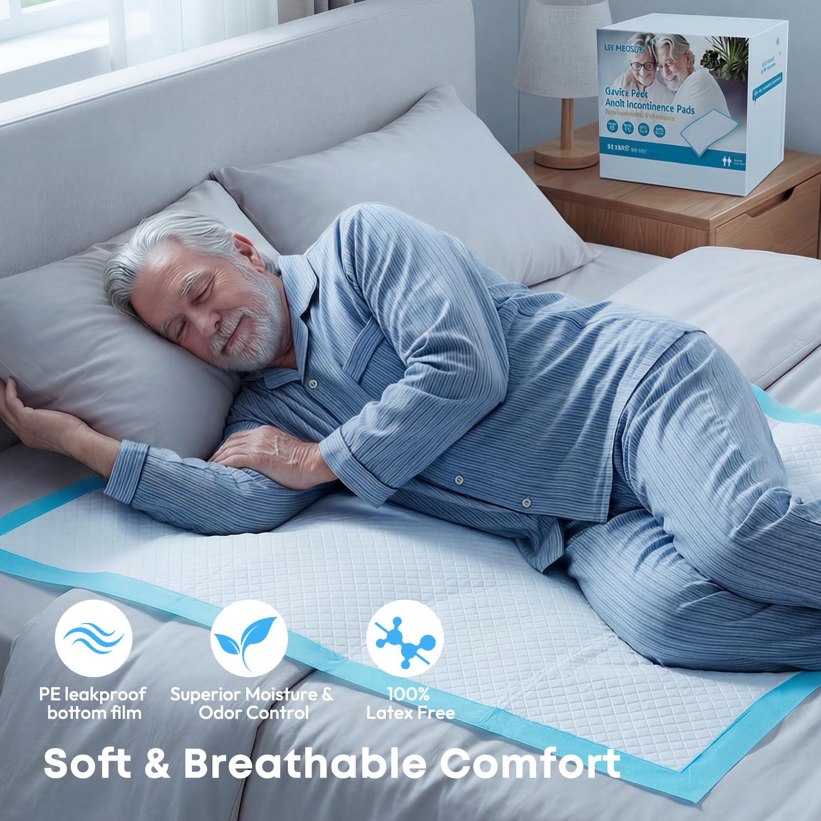 LIYINGSER almohadilla colocada en cama grande, mantiene superficie seca