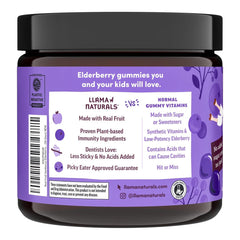 Etiqueta Llama Naturals con lista de ingredientes orgánicos y sin alérgenos