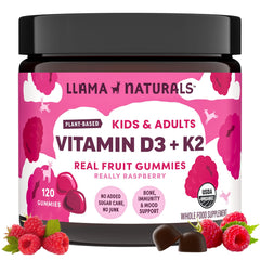 Llama Naturals envase frontal mostrando 120 gominolas veganas y orgánicas
