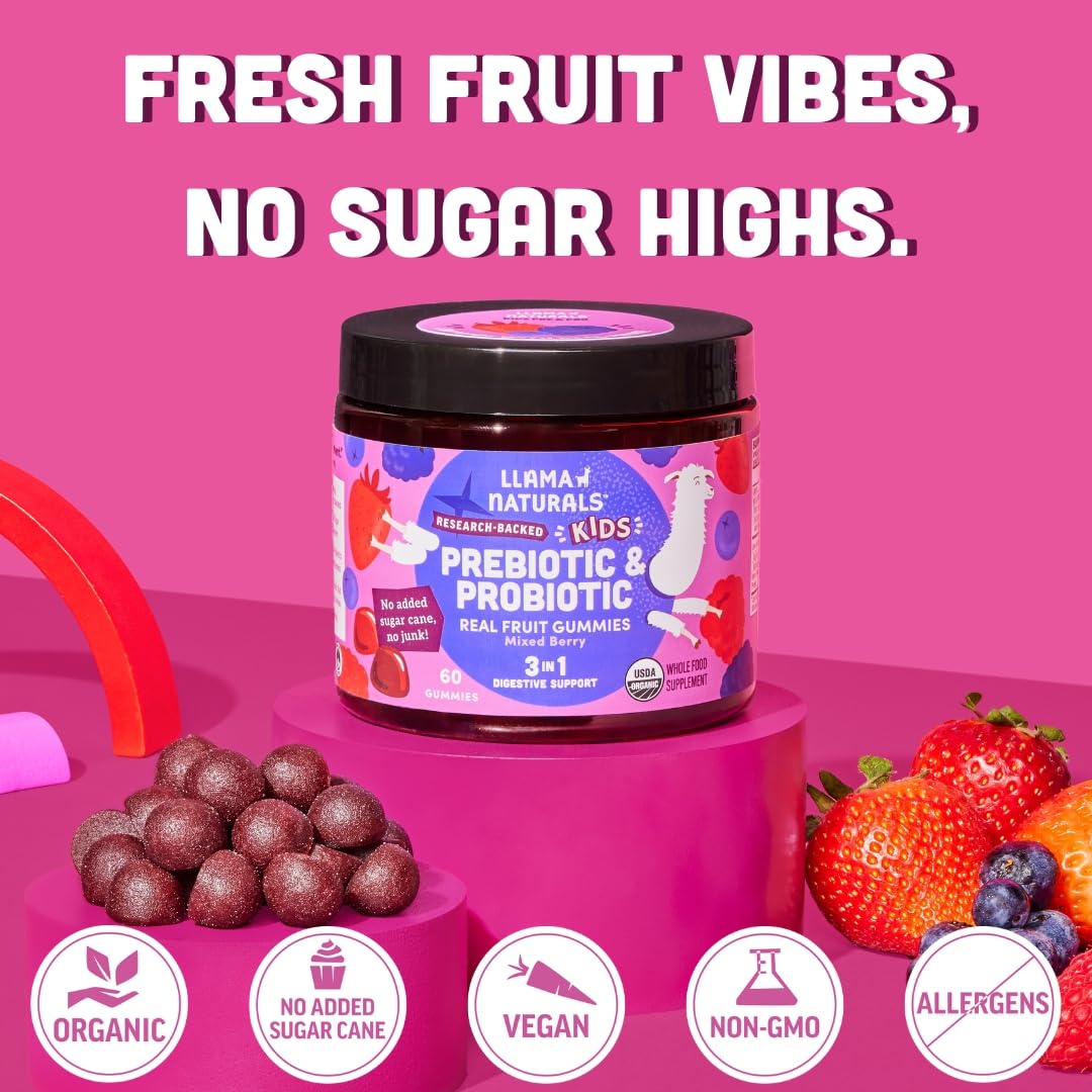 Llama Naturals varias gomitas en bandeja, aspecto apetecible