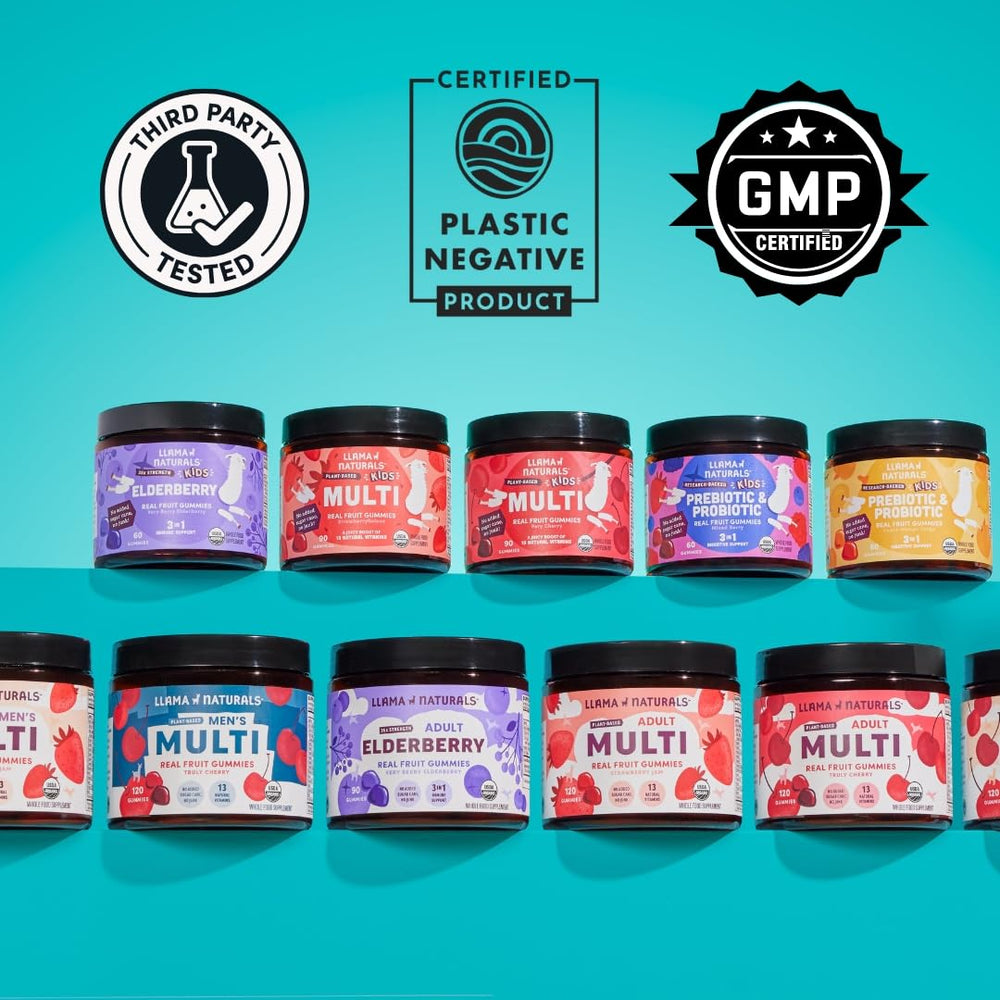 Llama Naturals niños disfrutando gomitas sabor fresa sin azúcar