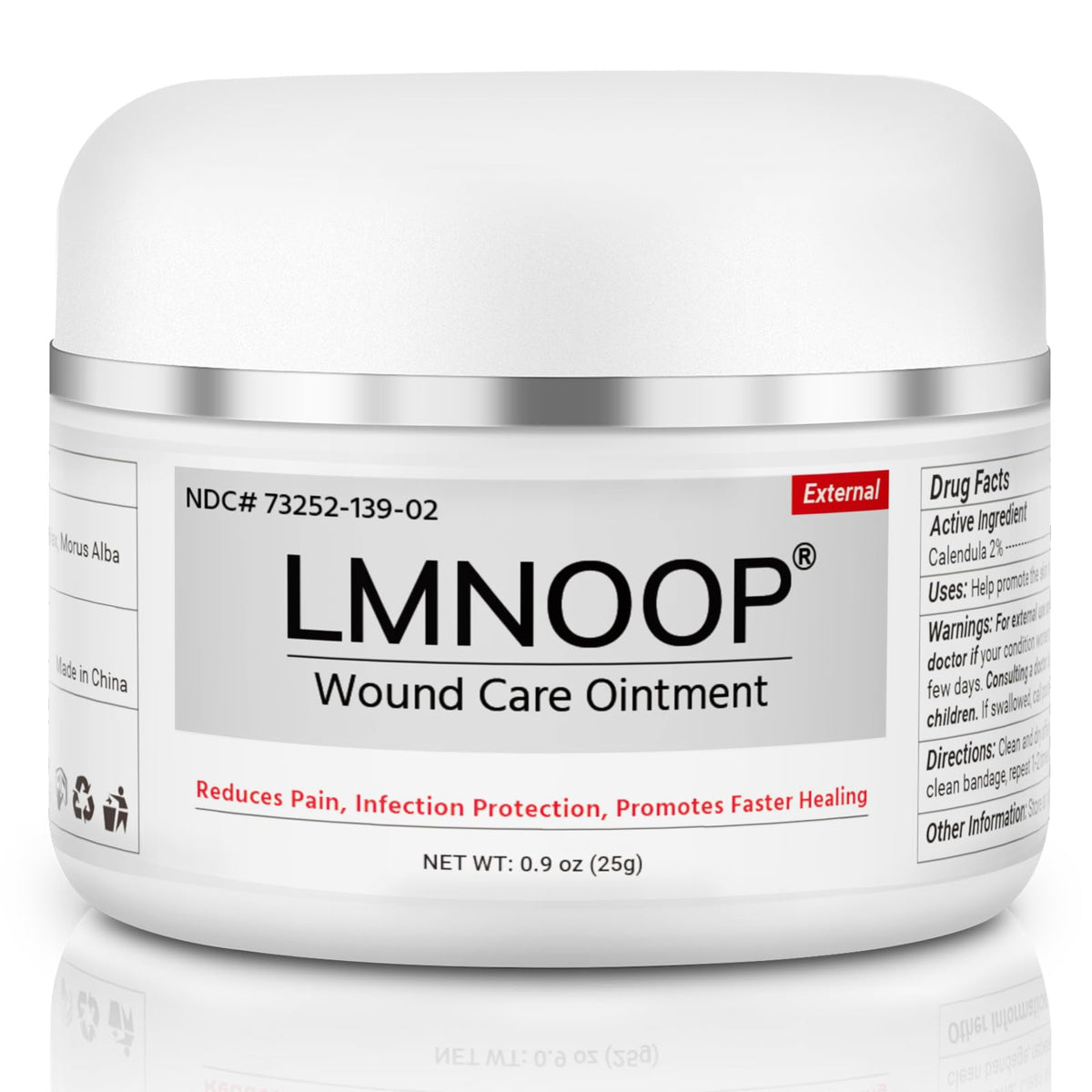 LMNOOP envase frontal mostrando el tamaño y protección