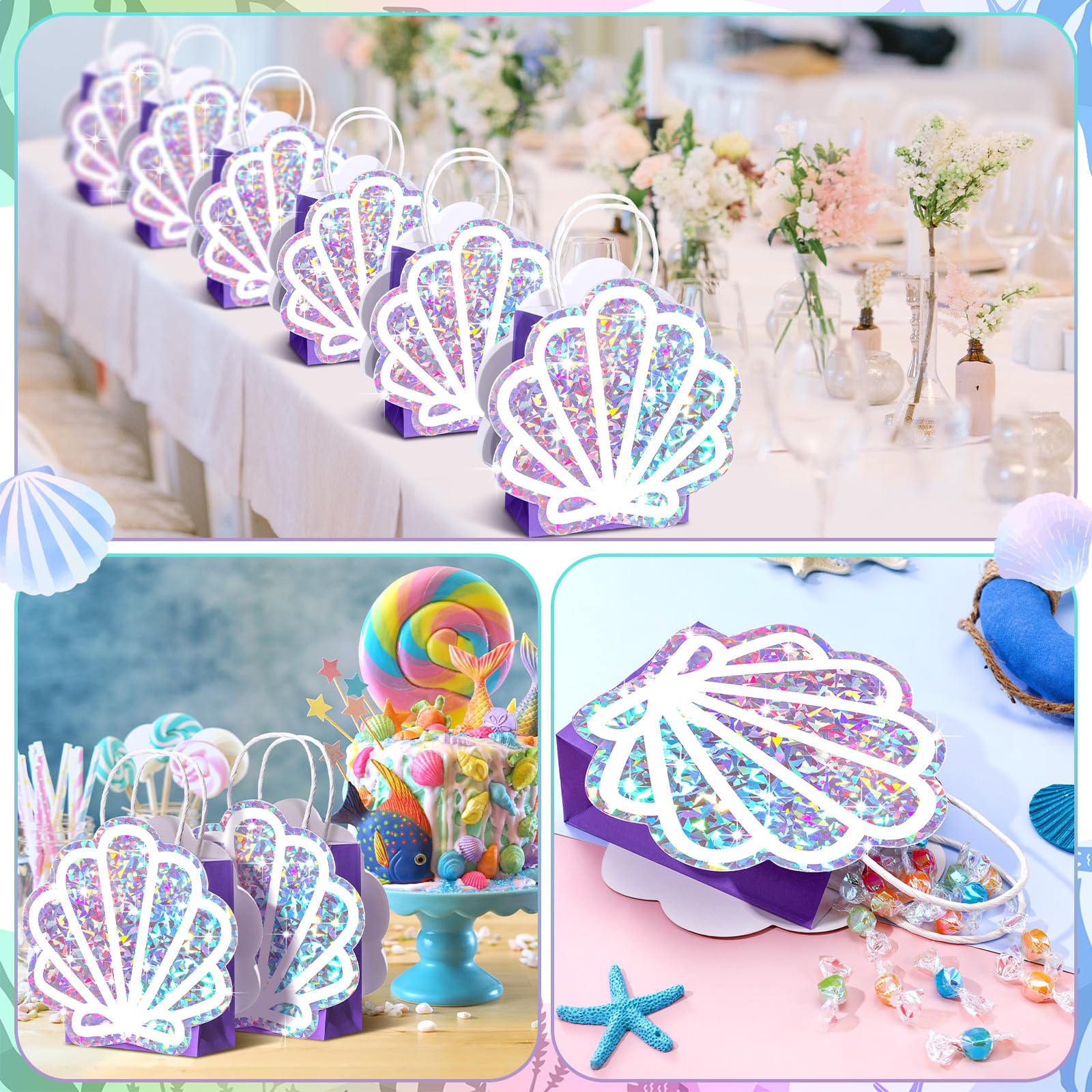 Locmeo ambientación de mesa con bolsas integradas que eleva decoración de fiesta