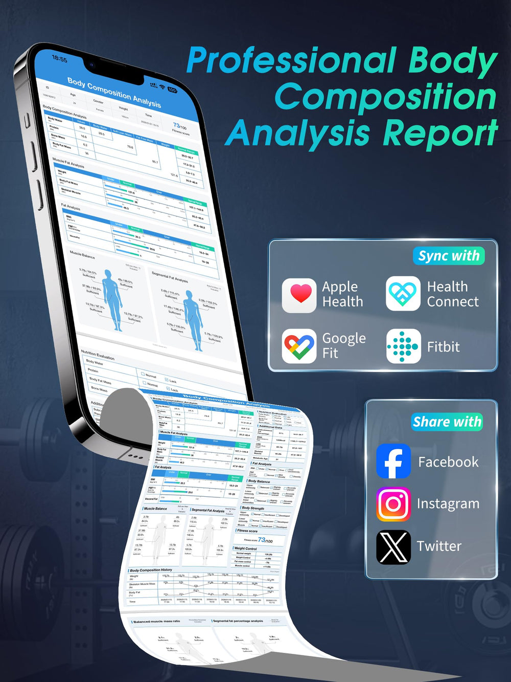 Pantalla de app Feelfit vinculada a LOFTILLA mostrando gráficos de progreso