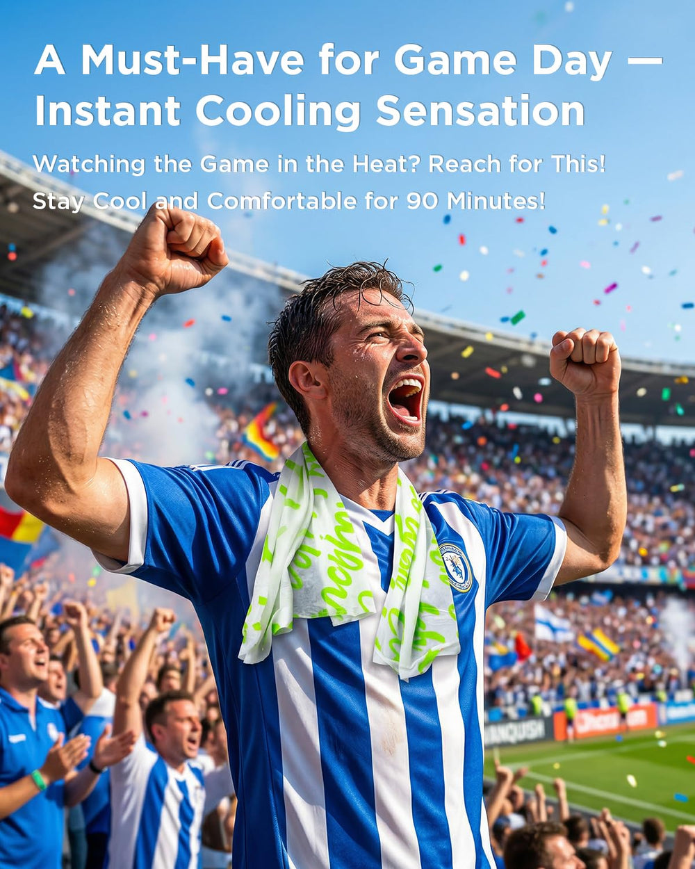 Toalla CoolRush de LOJIUMA en envoltorio individual abierta, lista para usar al instante
