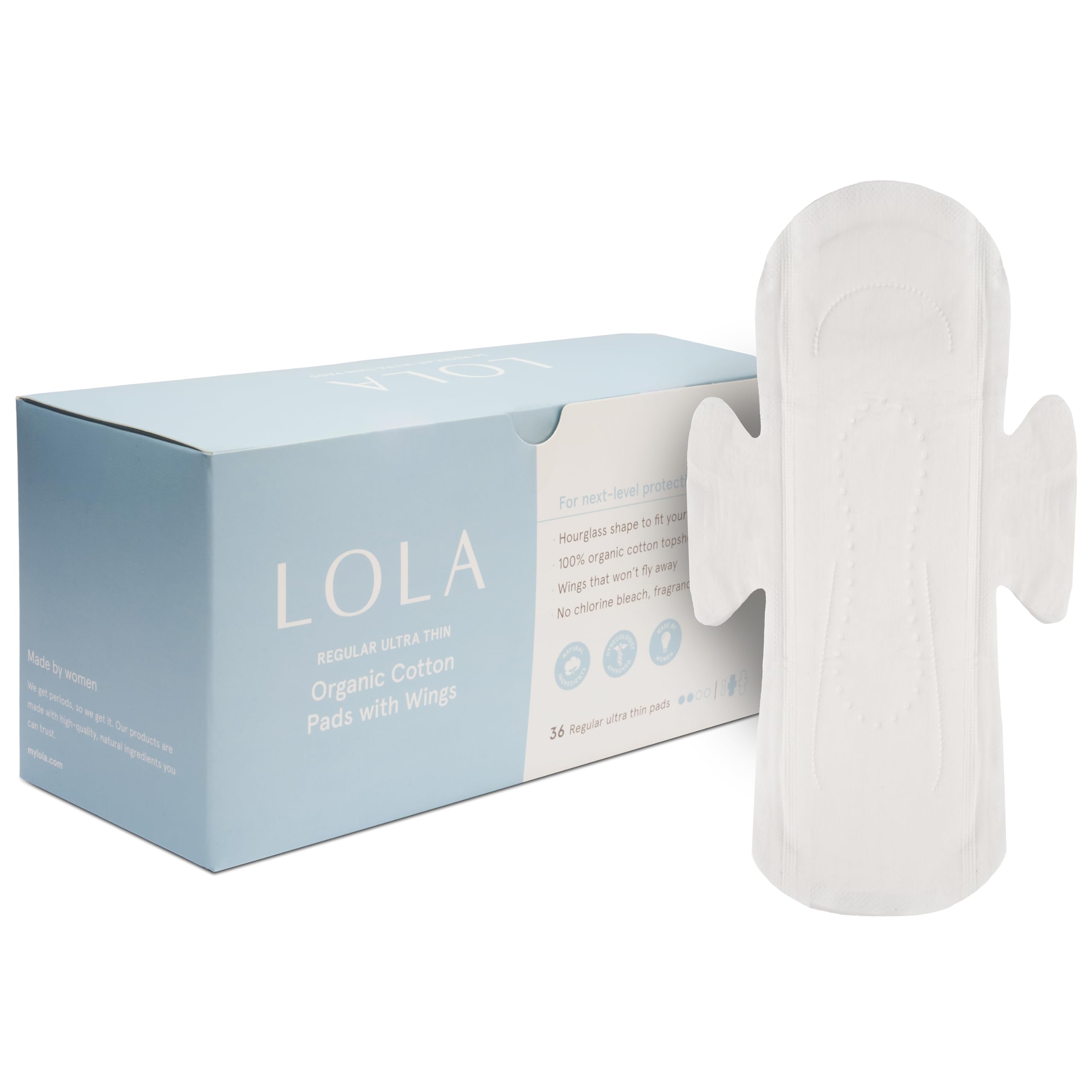LOLA empaque frontal de almohadillas ultra finas que destaca protección discreta