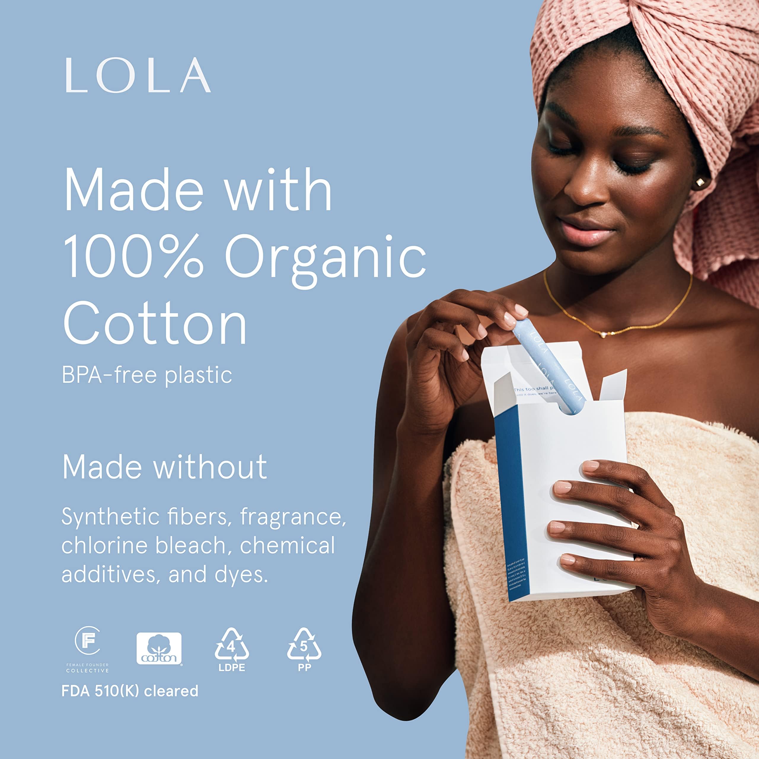 LOLA aplicador plástico compacto en detalle para inserción suave y discreta