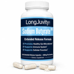 LongJuvity Labs frente del envase mostrando la marca y beneficios digestivos