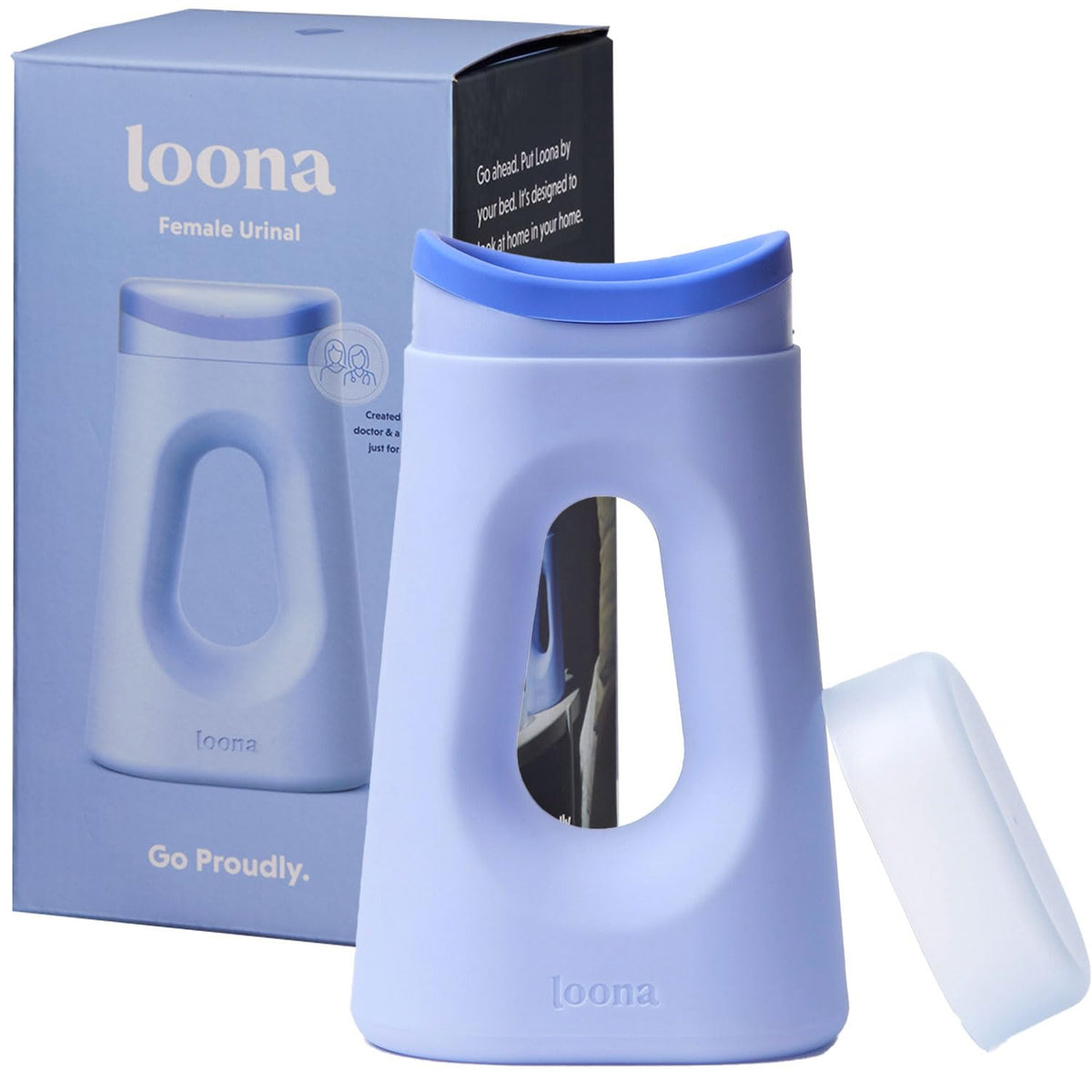 Boom Home Medical Loona vista frontal mostrando forma y color azul, conveniente
