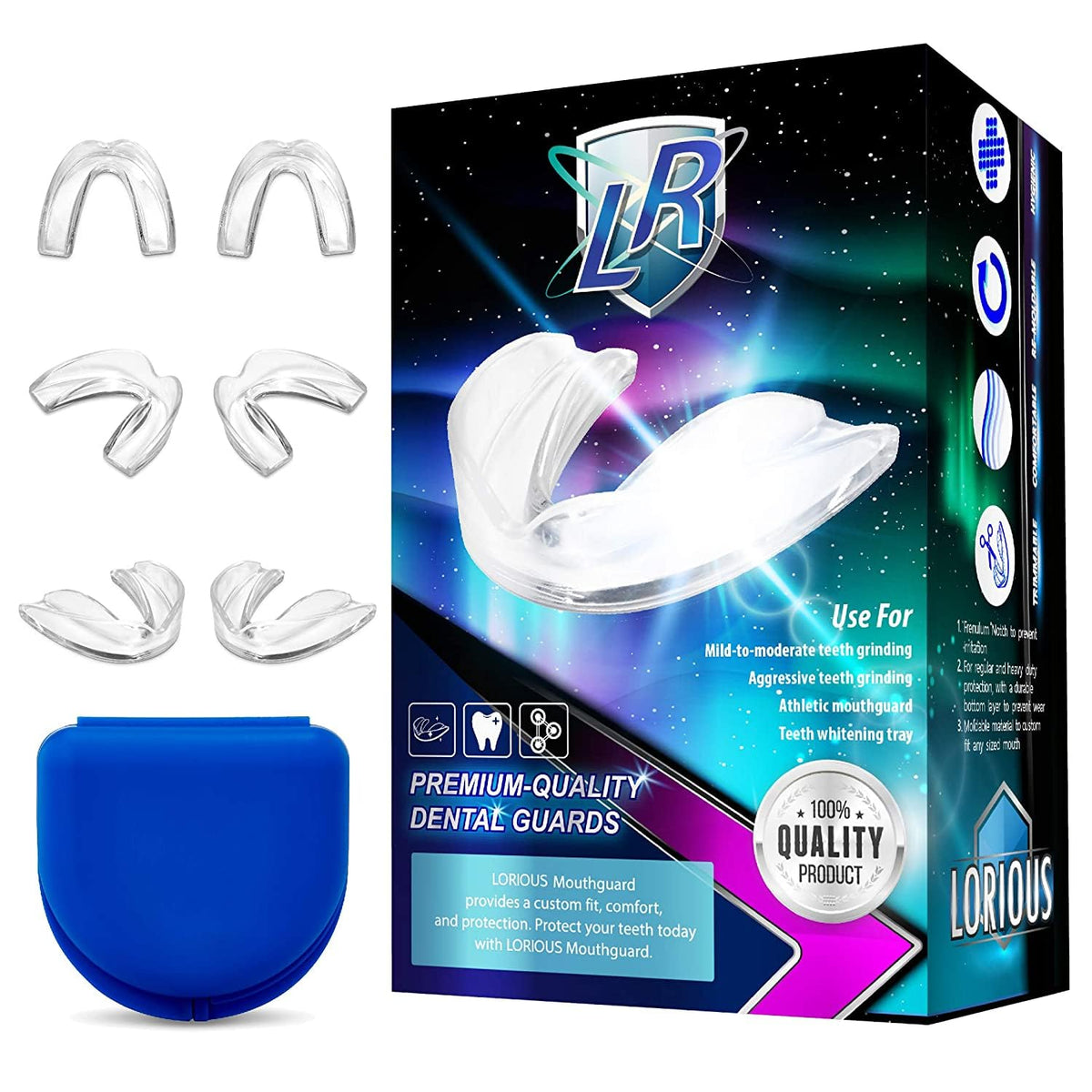 LORIOUS empaque frontal con seis protectores, conveniencia y repuestos