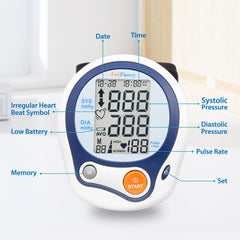 LotFancy monitor en uso en muñeca infantil, medición cómoda y automática