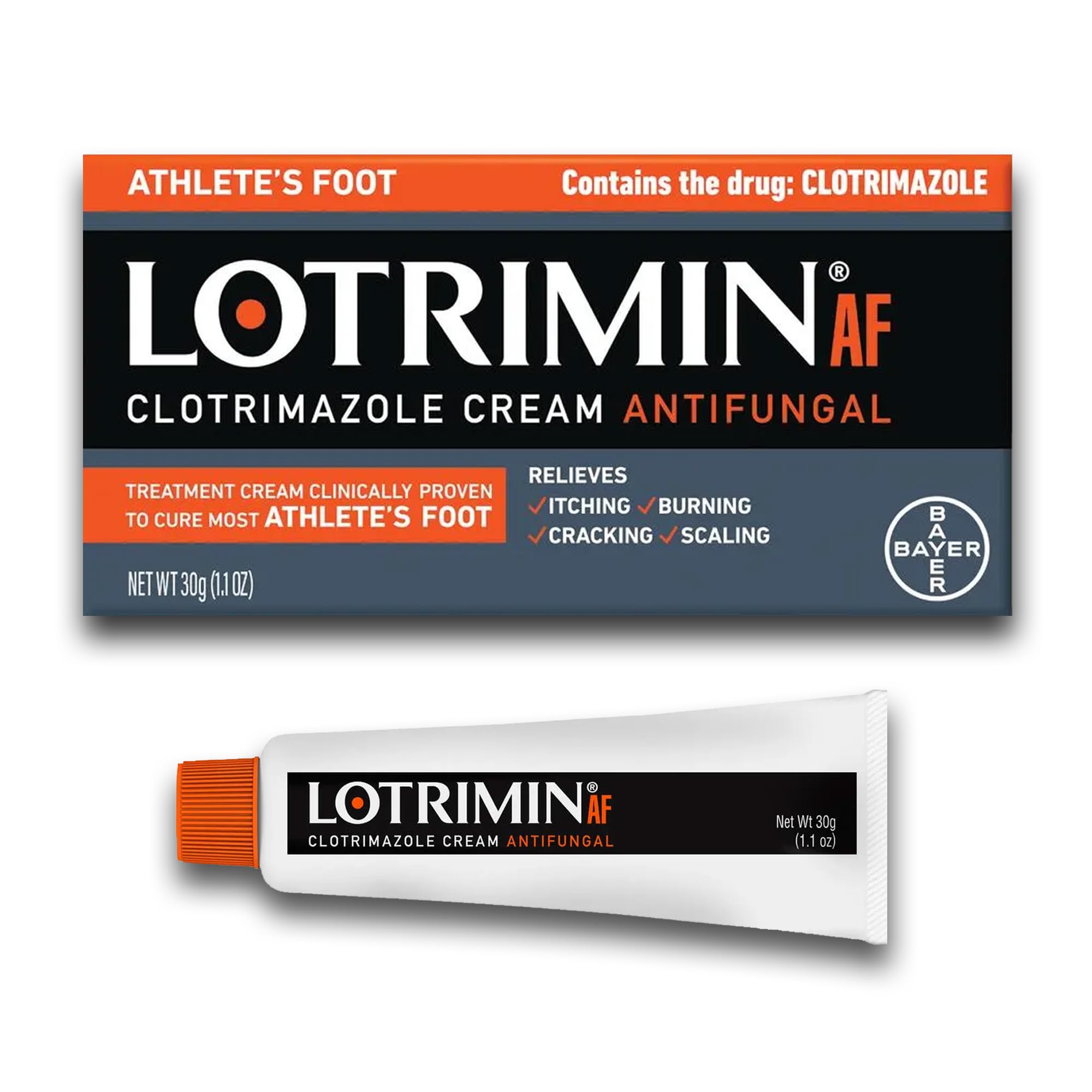 Lotrimin crema frontal muestra envase y facilidad de transporte