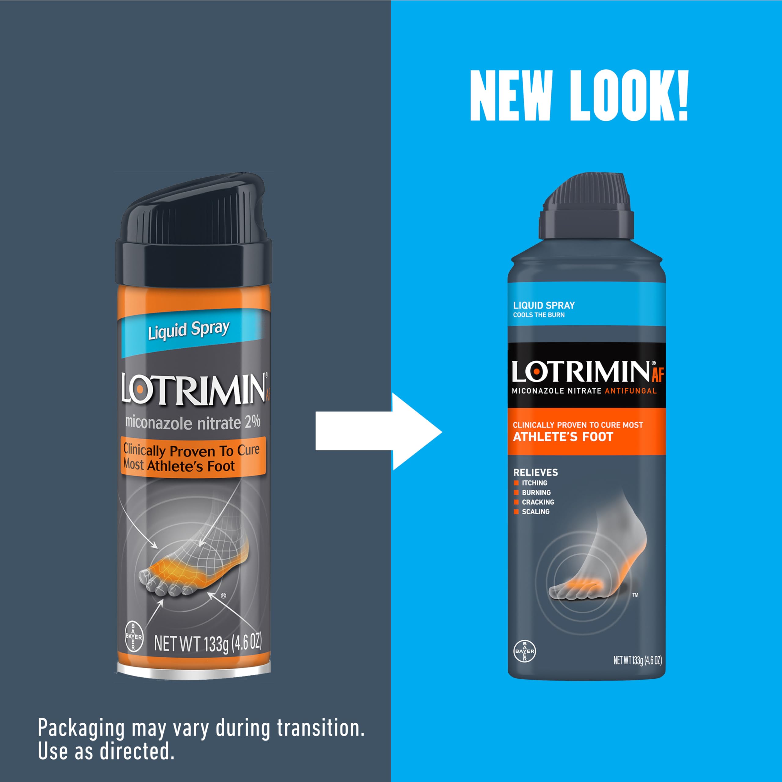 Lotrimin primer plano del polvo pulverizado, muestra textura absorbente