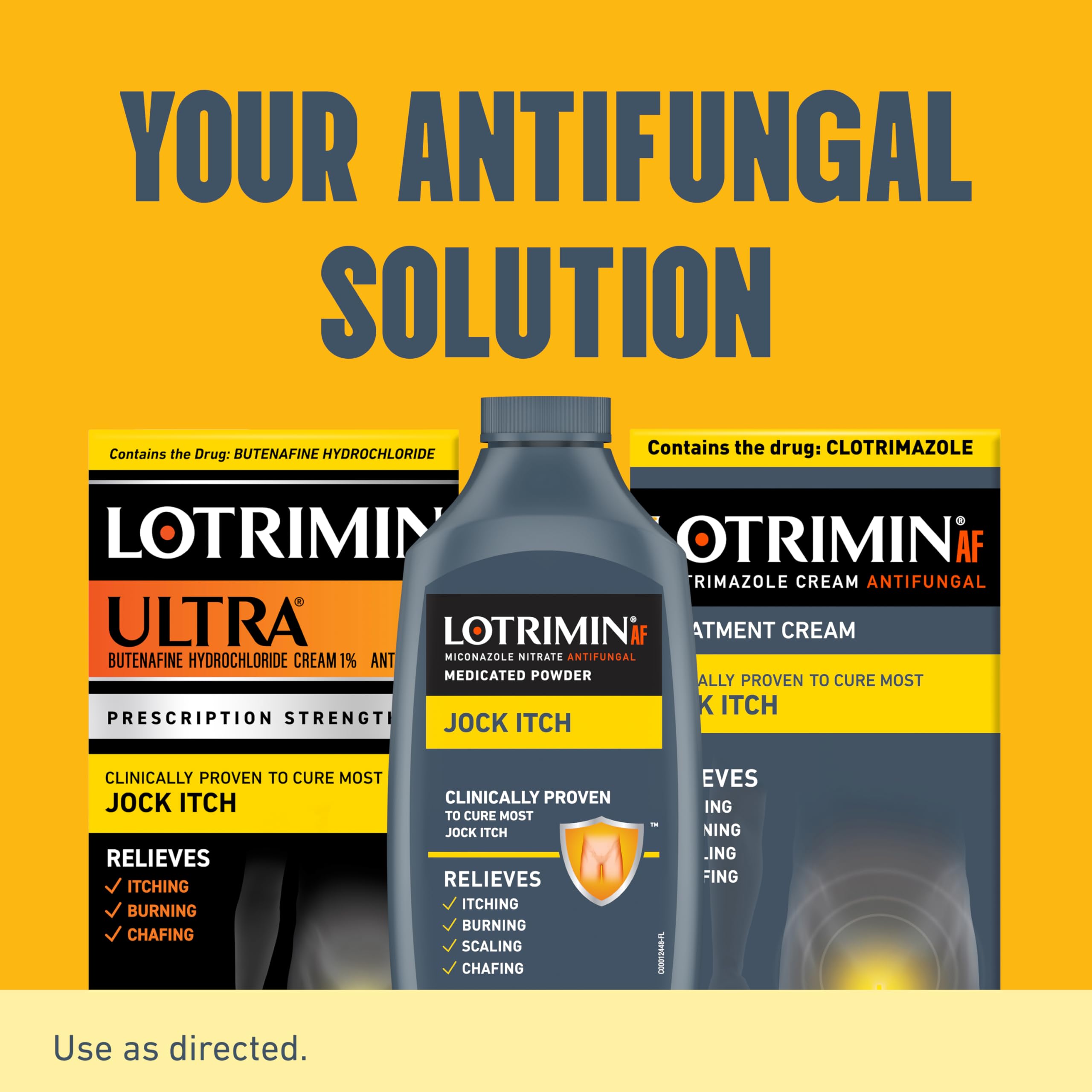 Lotrimin etiqueta con ingredientes para lectura y confianza