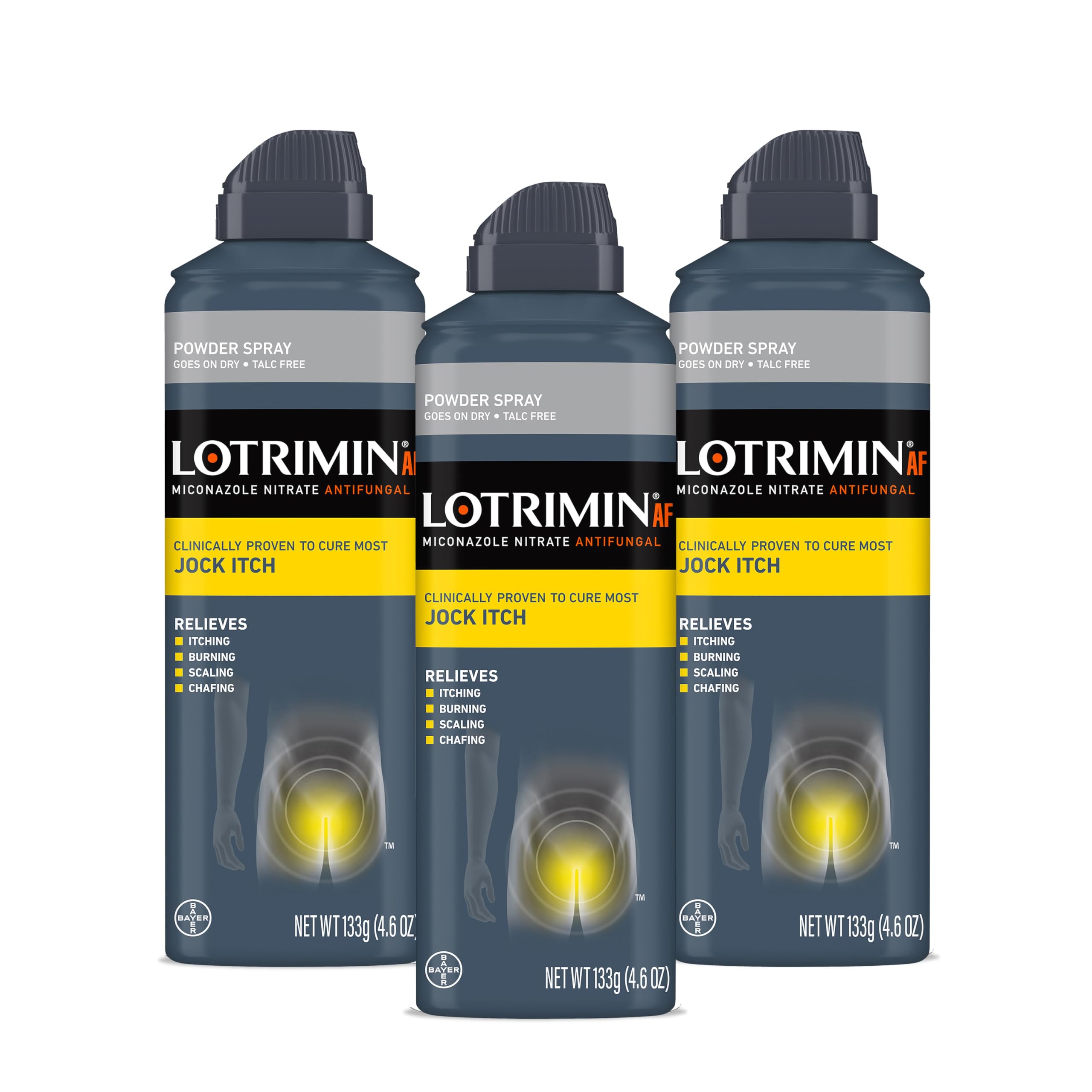 Lotrimin aerosol frontal mostrando diseño y facilidad de uso