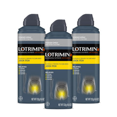 Lotrimin aerosol frontal mostrando diseño y facilidad de uso