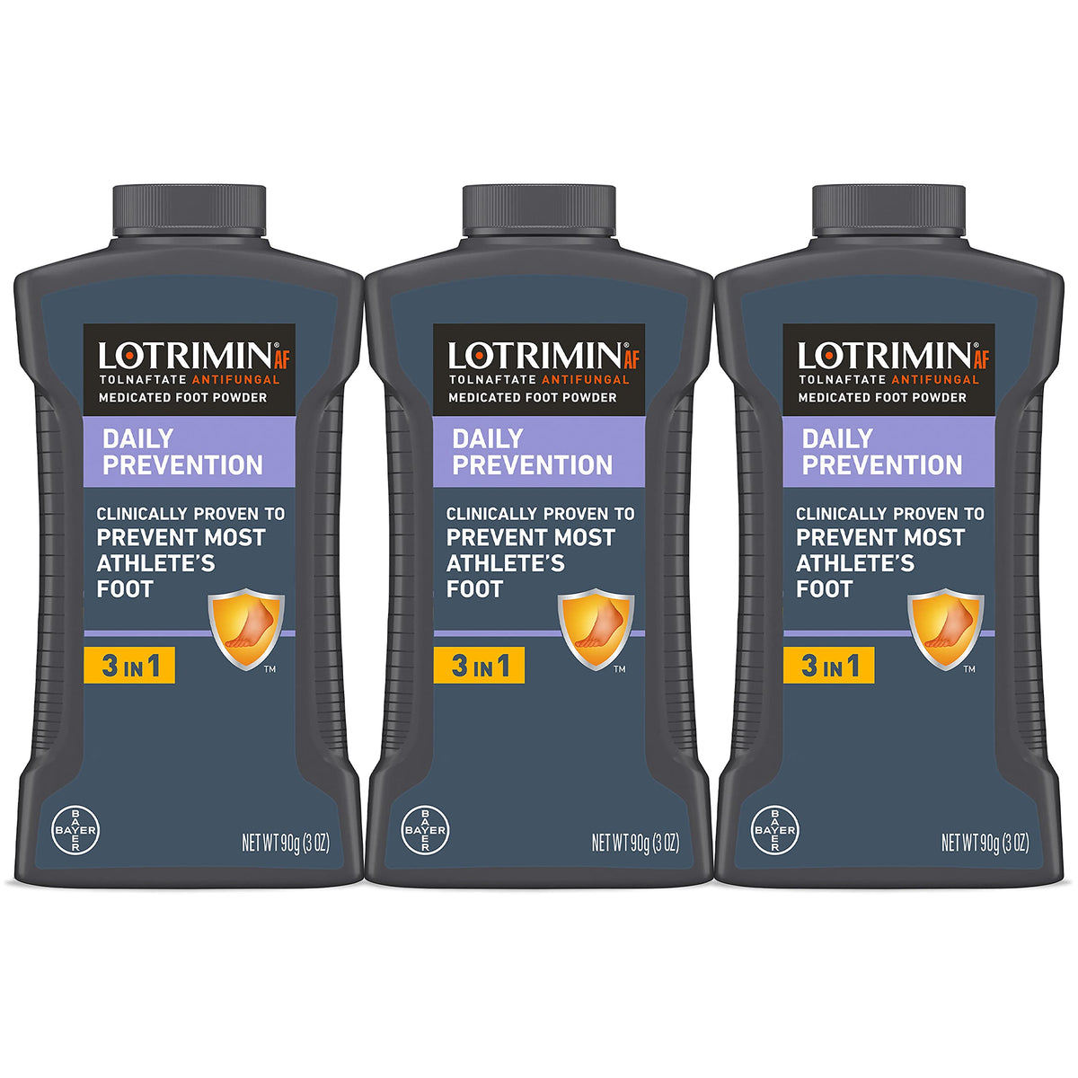 Lotrimin frasco frontal mostrando la etiqueta y prevención antifúngica