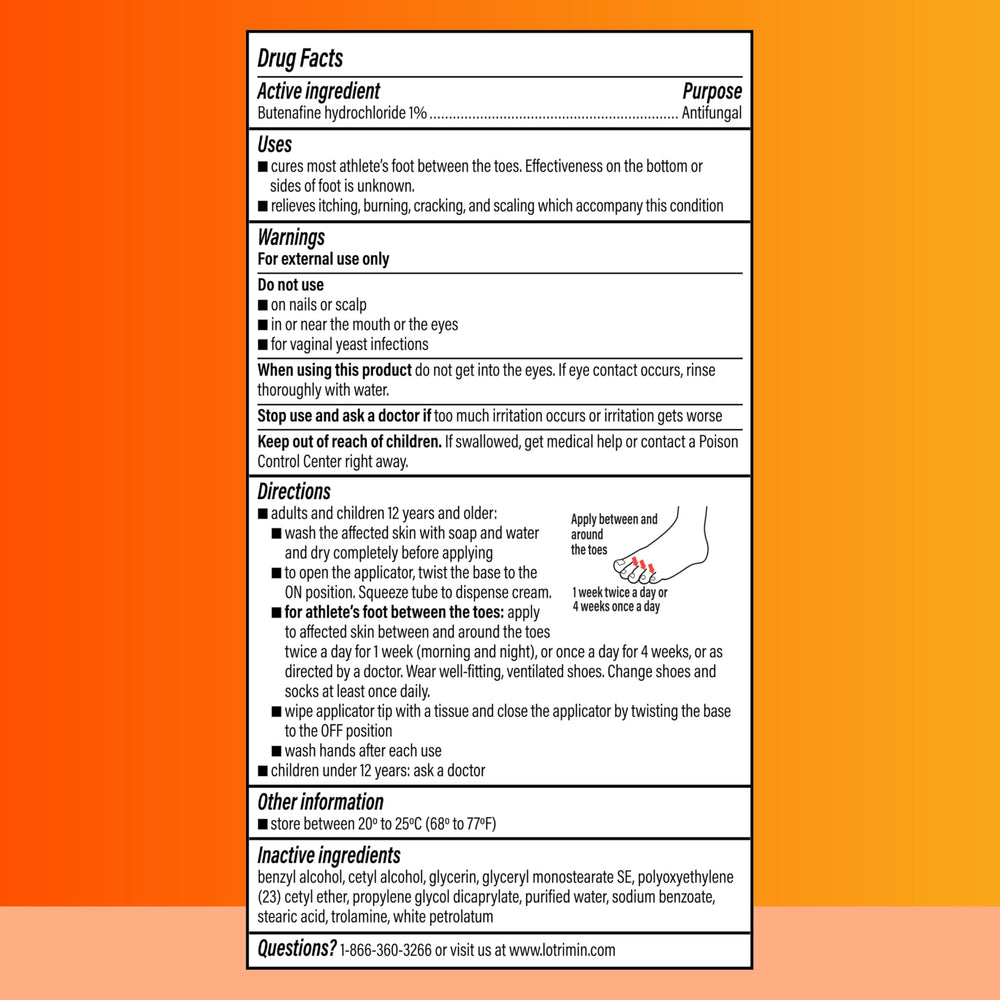 Detalle de instrucciones impresas en el empaque de Lotrimin Ultra, guía segura