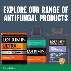 Lotrimin primer plano de polvo en piel mostrando secado rápido