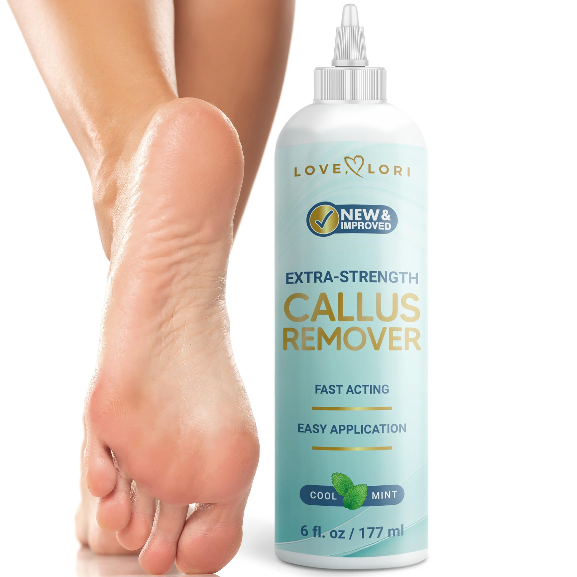 Love Lori envase frontal mostrando etiqueta y tamaño 6oz, ideal para pedicura casera