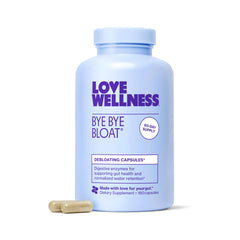 Love Wellness botella frontal mostrando la etiqueta y beneficio digestivo
