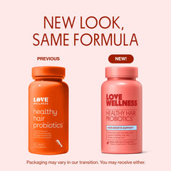 Love Wellness primer plano de una cápsula visible su textura y tamaño
