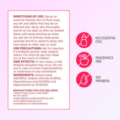 Love Wellness botella junto a la ducha para uso diario sin enjuague
