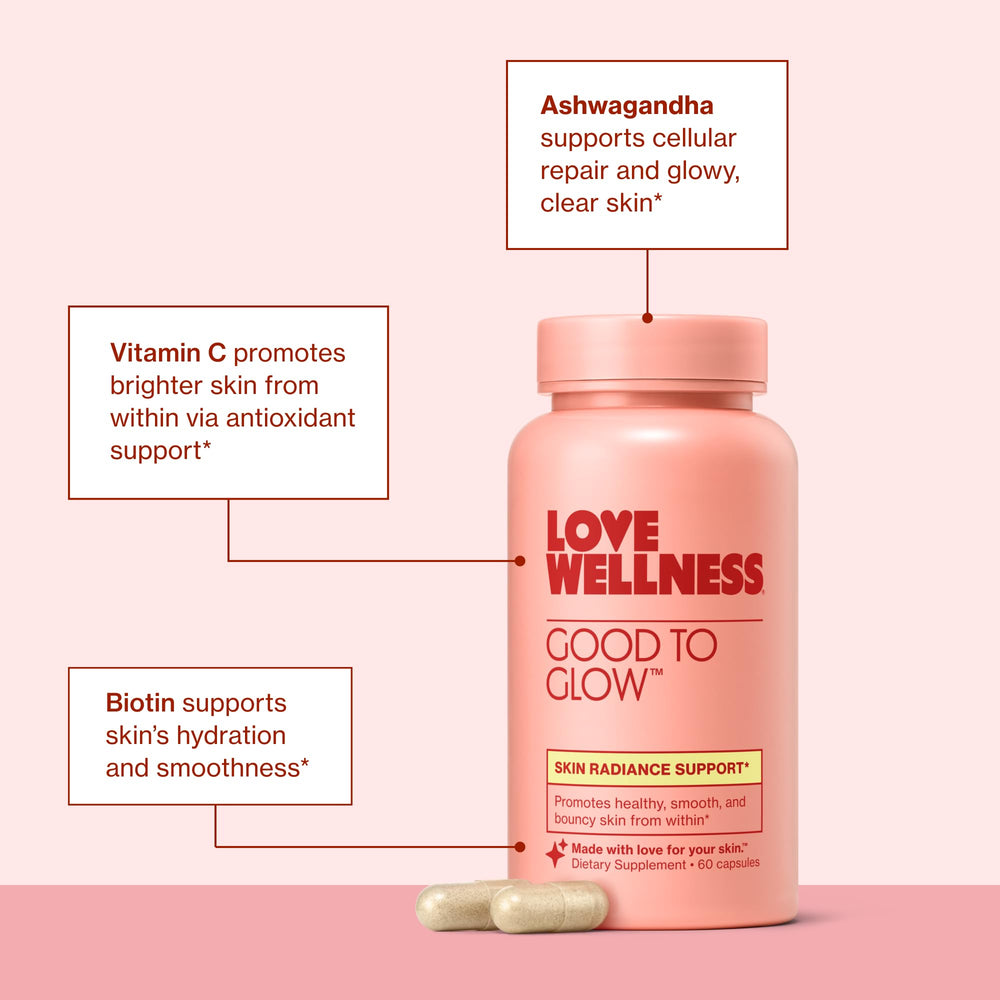 Love Wellness comparativa de tamaño junto a objetos cotidianos