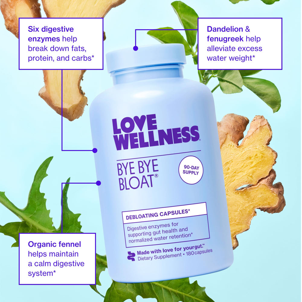 Love Wellness detalle de etiqueta con ingredientes y seguridad sin gluten