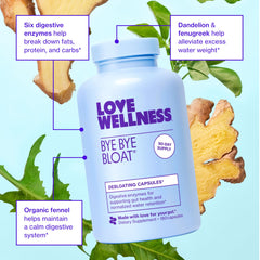 Love Wellness detalle de etiqueta con ingredientes y seguridad sin gluten