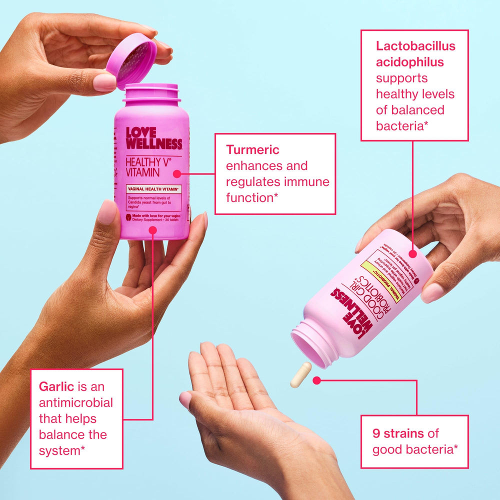 Love Wellness envases abiertos en manos mostrando contenido y facilidad de uso