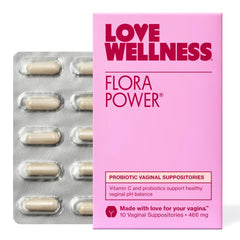 Love Wellness envase frontal mostrando 10 supositorios y beneficio práctico