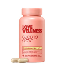 Love Wellness frasco delantero mostrando etiqueta y beneficios visibles