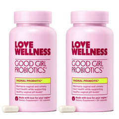 Love Wellness frente del envase mostrando la marca y beneficio de equilibrio íntimo