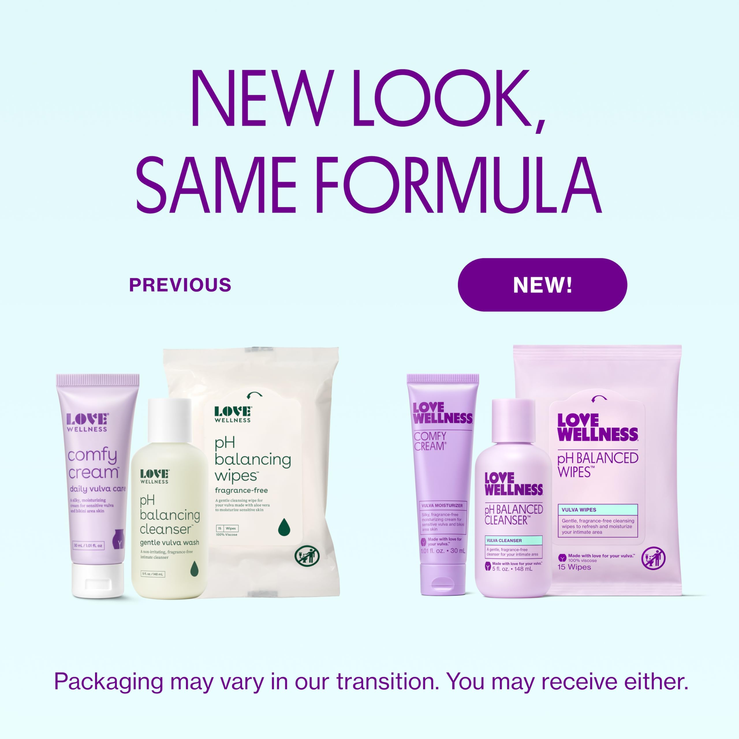 Love Wellness limpiador textura en mano, espuma suave que protege pH