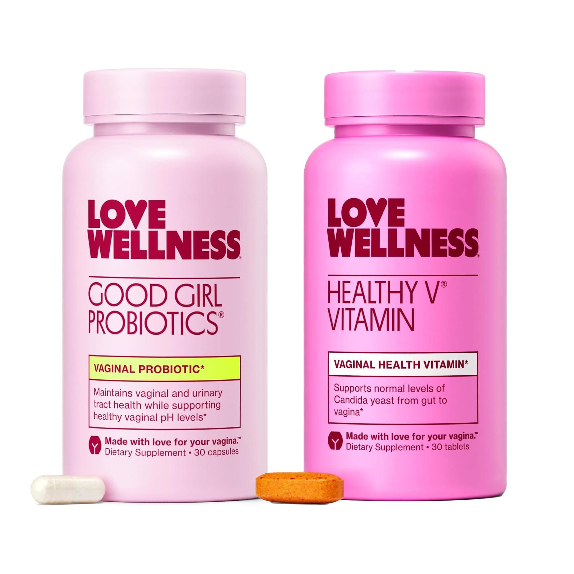 Love Wellness pack frontal mostrando ambos envases y claridad de uso