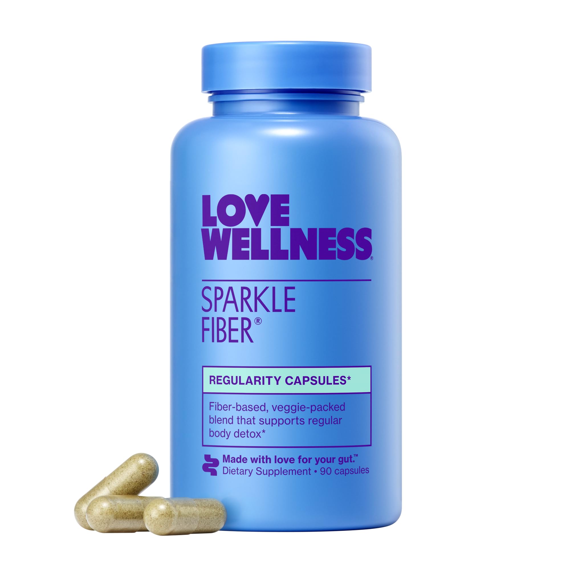 Love Wellness frasco frontal mostrando envase y 90 cápsulas, claridad de producto