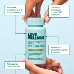 Love Wellness textura de cápsula en primer plano para ver calidad
