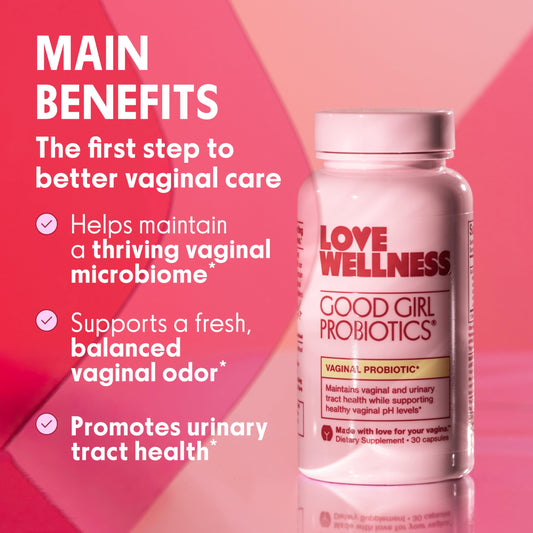 Love Wellness detalle de la cápsula pequeña resaltando fácil ingestión