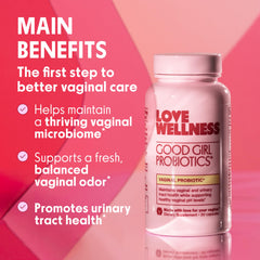 Love Wellness detalle de la cápsula pequeña resaltando fácil ingestión