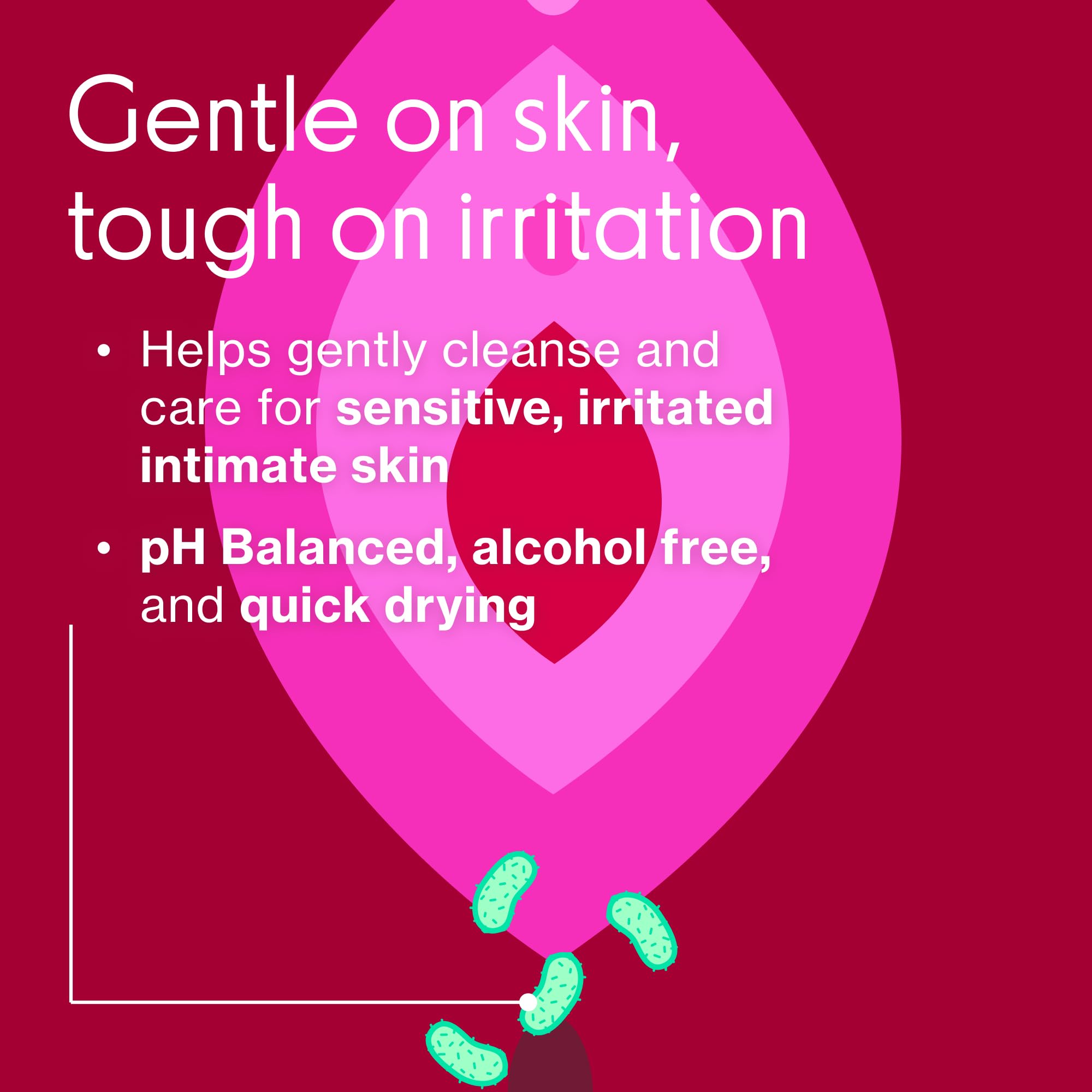 Love Wellness textura del spray en mano que proporciona limpieza suave