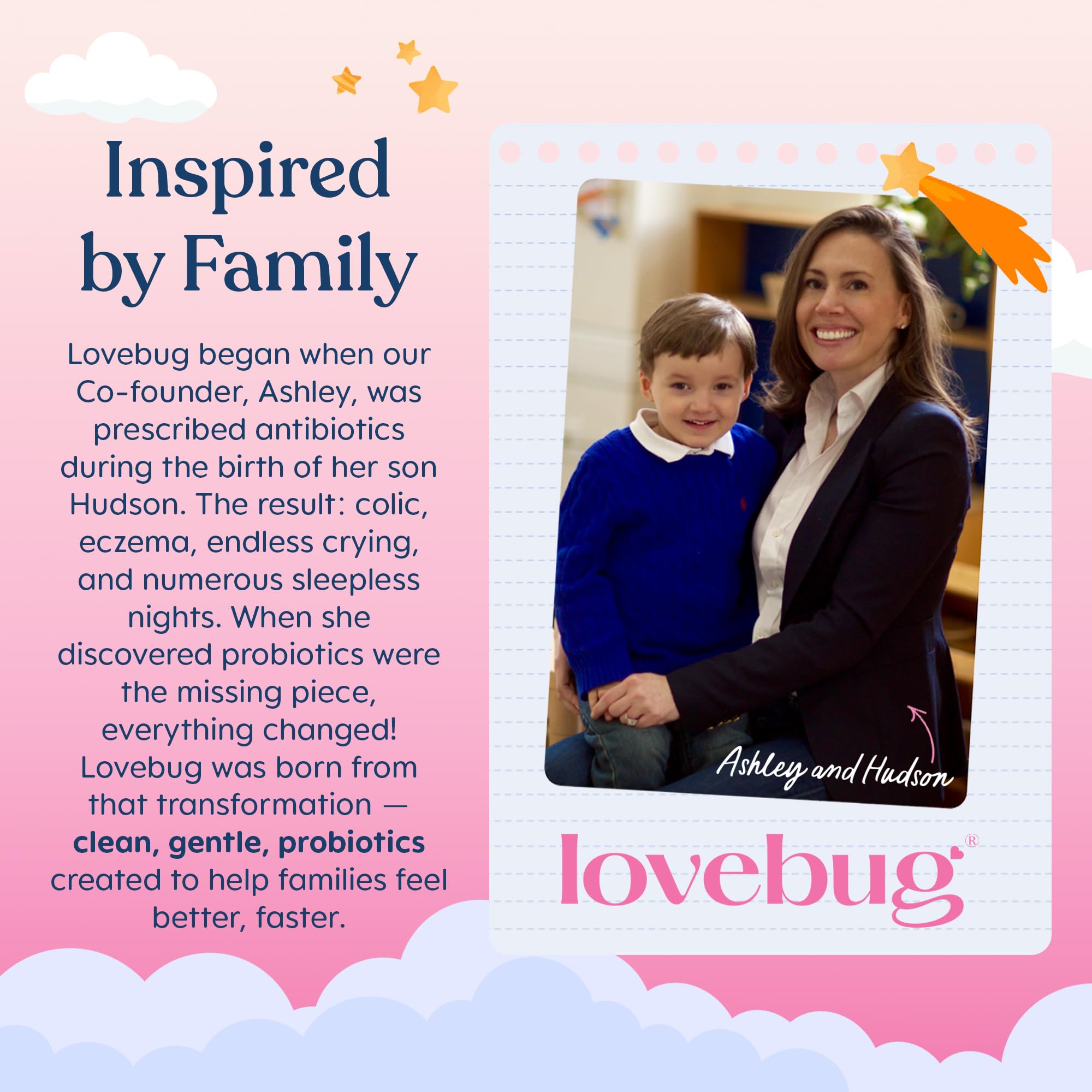 LOVEBUG etiqueta con ingredientes y certificación orgánica visible