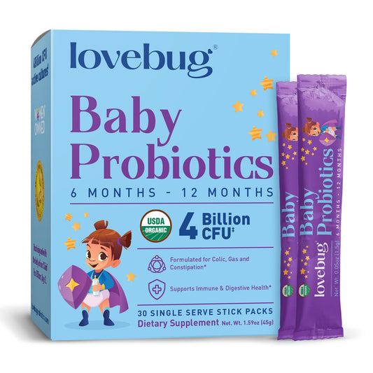 LOVEBUG frente del empaque mostrando información y beneficio orgánico