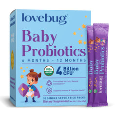 LOVEBUG frente del empaque mostrando información y beneficio orgánico