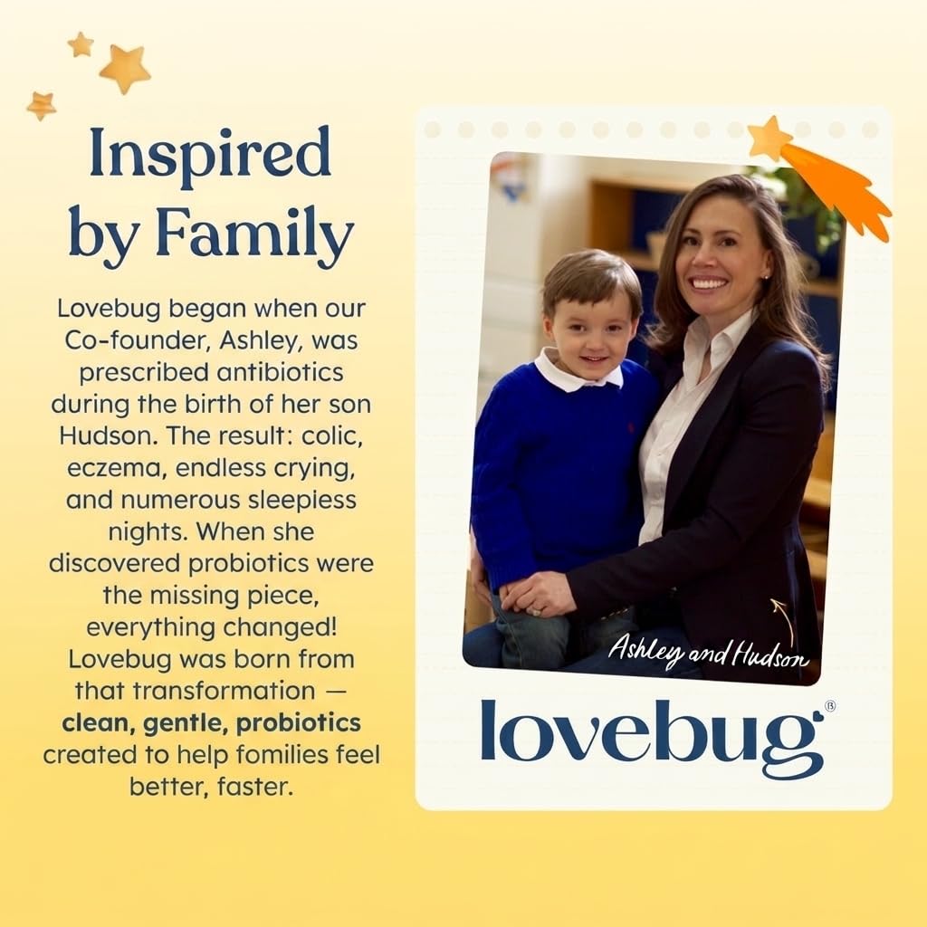 Lovebug botella junto a objetos para comparar tamaño y dosis diaria