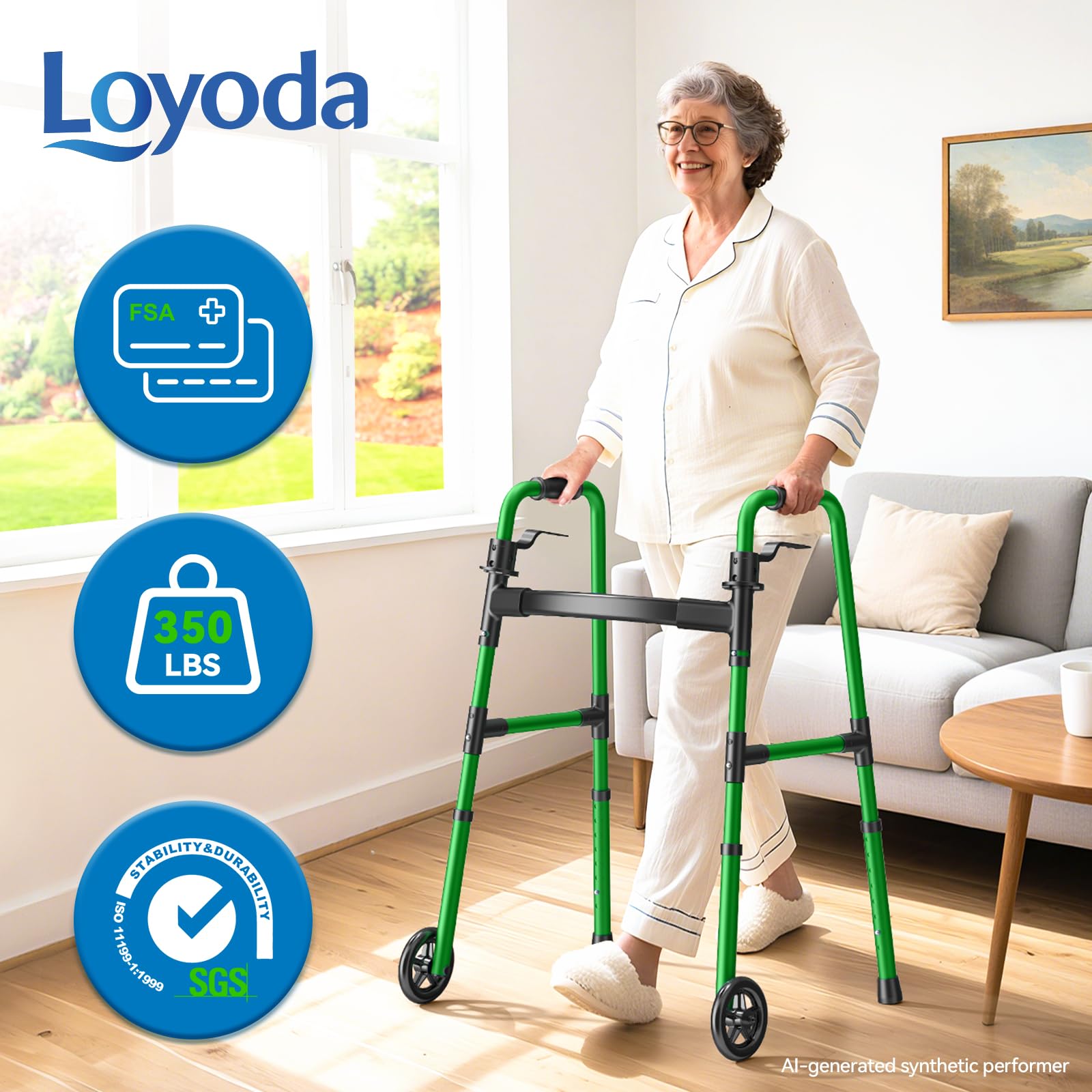 Loyoda detalle del esquí trasero que facilita deslizamiento y seguridad