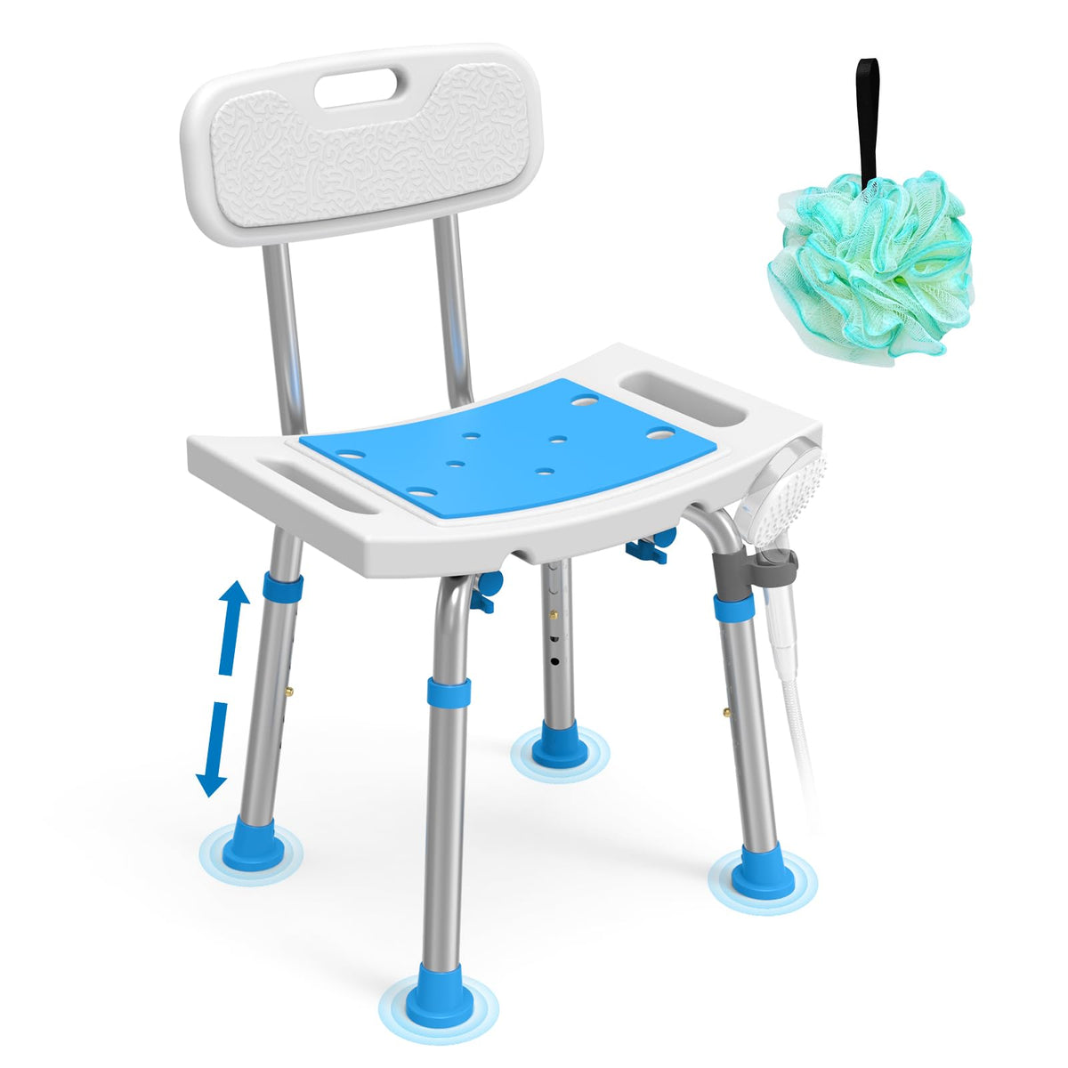 Loyoda vista frontal silla de ducha resistente seguridad