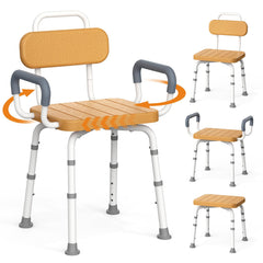 Loyoda silla de ducha frontal mostrando diseño compacto y estabilidad